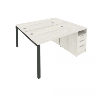 Рабочая станция с опорной тумбой Рива Metal System Б.РС-СТП-2.2 Наварра/Антрацит