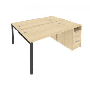 Рабочая станция с опорной тумбой Рива Metal System Б.РС-СТП-2.3 Акация/Антрацит