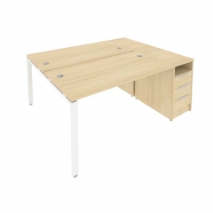 Рабочая станция с опорной тумбой Рива Metal System Б.РС-СТП-2.3 Акация/Белый