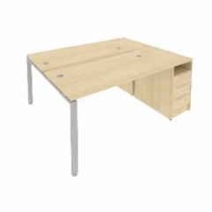 Рабочая станция с опорной тумбой Рива Metal System Б.РС-СТП-2.3 Акация/Серый