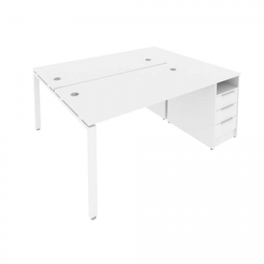 Рабочая станция с опорной тумбой Рива Metal System Б.РС-СТП-2.3 Белый