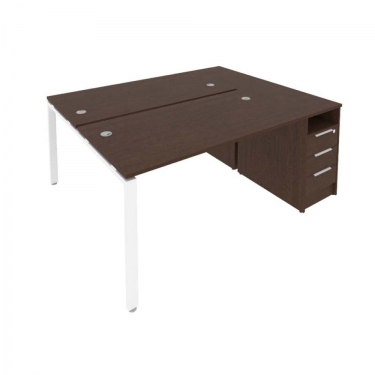 Рабочая станция с опорной тумбой Рива Metal System Б.РС-СТП-2.3 Венге/Белый