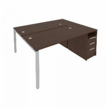 Рабочая станция с опорной тумбой Рива Metal System Б.РС-СТП-2.3 Венге/Серый