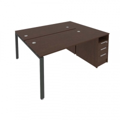 Рабочая станция с опорной тумбой Рива Metal System Б.РС-СТП-2.3 Вяз/Антрацит