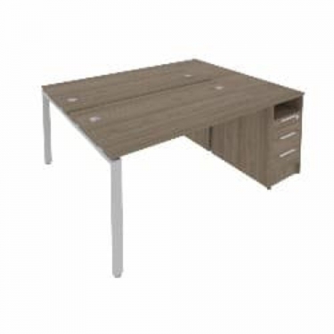 Рабочая станция с опорной тумбой Рива Metal System Б.РС-СТП-2.3 Вяз/Серый