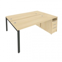 Рабочая станция с опорной тумбой Рива Metal System Б.РС-СТП-2.4 Акация/Антрацит