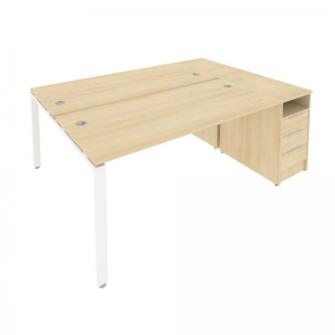 Рабочая станция с опорной тумбой Рива Metal System Б.РС-СТП-2.4 Акация/Белый