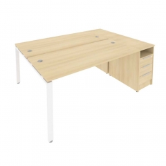 Рабочая станция с опорной тумбой Рива Metal System Б.РС-СТП-2.4 Акация/Белый