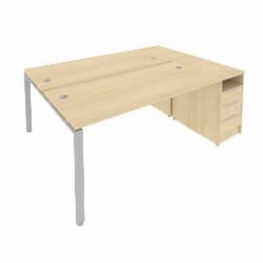 Рабочая станция с опорной тумбой Рива Metal System Б.РС-СТП-2.4 Акация/Серый