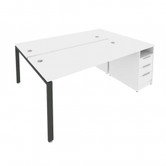 Рабочая станция с опорной тумбой Рива Metal System Б.РС-СТП-2.4 Белый/Акация