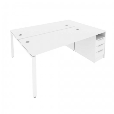 Рабочая станция с опорной тумбой Рива Metal System Б.РС-СТП-2.4 Белый