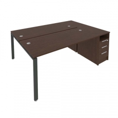 Рабочая станция с опорной тумбой Рива Metal System Б.РС-СТП-2.4 Венге/Антрацит