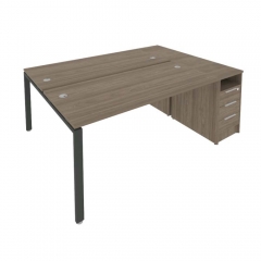 Рабочая станция с опорной тумбой Рива Metal System Б.РС-СТП-2.4 Вяз/Антрацит