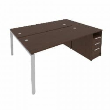 Рабочая станция с опорной тумбой Рива Metal System Б.РС-СТП-2.4 Вяз/Серый