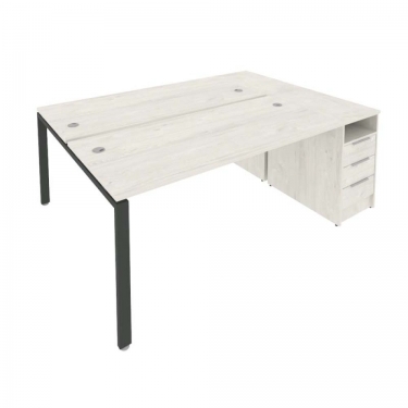 Рабочая станция с опорной тумбой Рива Metal System Б.РС-СТП-2.4 Наварра/Антрацит