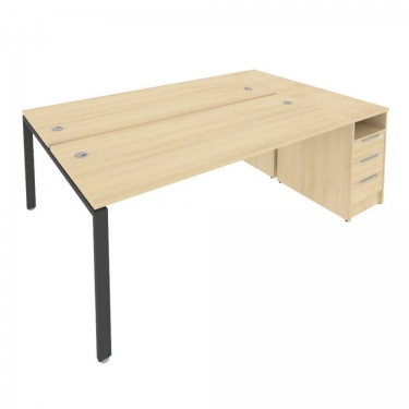 Рабочая станция с опорной тумбой Рива Metal SystemБ.РС-СТП-2.5 Акация/Антрацит