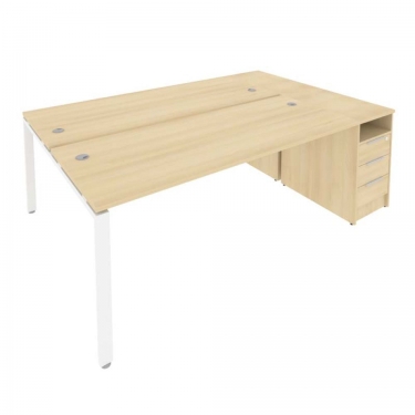 Рабочая станция с опорной тумбой Рива Metal SystemБ.РС-СТП-2.5 Акация/Белый