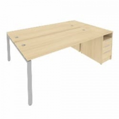 Рабочая станция с опорной тумбой Рива Metal SystemБ.РС-СТП-2.5 Акация/Серый