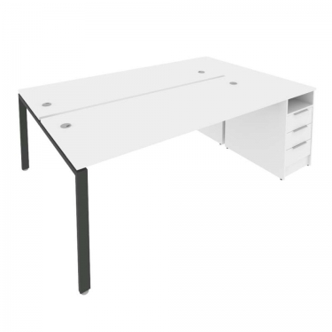 Рабочая станция с опорной тумбой Рива Metal SystemБ.РС-СТП-2.5 Белый/Антрацит