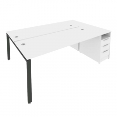 Рабочая станция с опорной тумбой Рива Metal SystemБ.РС-СТП-2.5 Белый/Антрацит