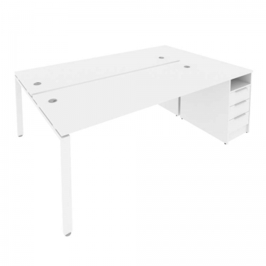 Рабочая станция с опорной тумбой Рива Metal SystemБ.РС-СТП-2.5 Белый