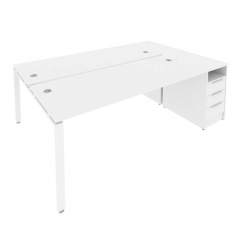 Рабочая станция с опорной тумбой Рива Metal SystemБ.РС-СТП-2.5 Белый