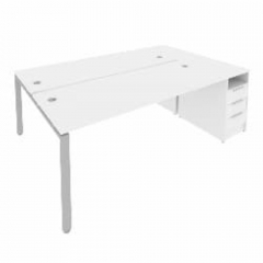 Рабочая станция с опорной тумбой Рива Metal SystemБ.РС-СТП-2.5 Белый/Серый