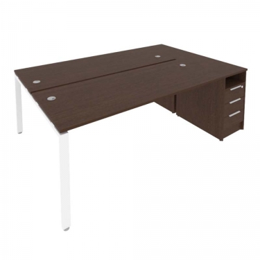 Рабочая станция с опорной тумбой Рива Metal SystemБ.РС-СТП-2.5 Венге/Белый