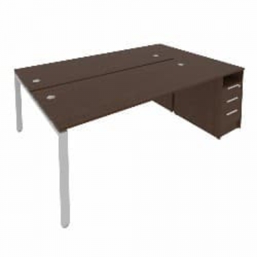 Рабочая станция с опорной тумбой Рива Metal SystemБ.РС-СТП-2.5 Венге/Серый