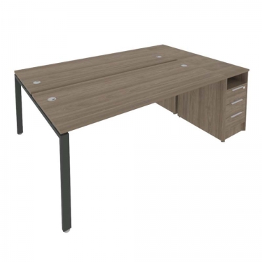 Рабочая станция с опорной тумбой Рива Metal SystemБ.РС-СТП-2.5 Вяз/Антрацит