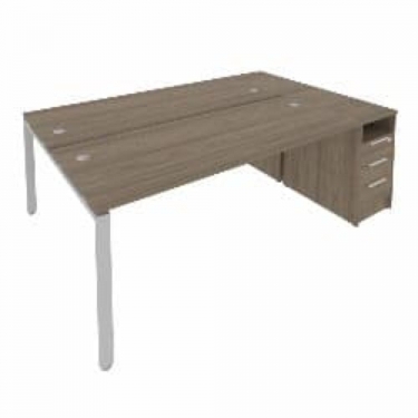 Рабочая станция с опорной тумбой Рива Metal SystemБ.РС-СТП-2.5 Вяз/Серый