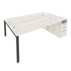 Рабочая станция с опорной тумбой Рива Metal SystemБ.РС-СТП-2.5 Наварра/Антрацит