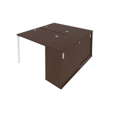 Рабочая станция с опорным шкафом-купе Рива Metal SystemБ.Б.РС-СШК-1.1 Венге/Белый