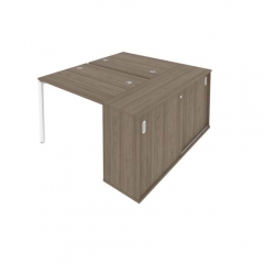 Рабочая станция с опорным шкафом-купе Рива Metal SystemБ.Б.РС-СШК-1.1 Вяз/Белый