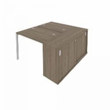 Рабочая станция с опорным шкафом-купе Рива Metal SystemБ.Б.РС-СШК-1.1 Вяз/Серый