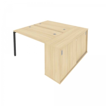 Рабочая станция с опорным шкафом-купе Рива Metal System Б.РС-СШК-1.2 Акация/Антрацит