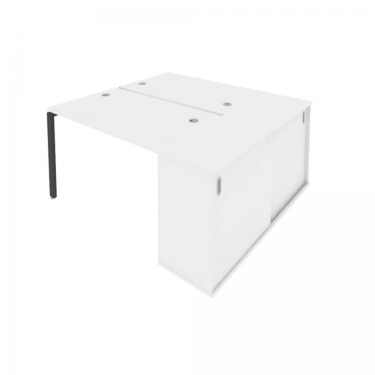 Рабочая станция с опорным шкафом-купе Рива Metal System Б.РС-СШК-1.2 Белый/Антрацит