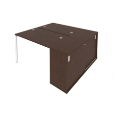 Рабочая станция с опорным шкафом-купе Рива Metal System Б.РС-СШК-1.2 Венге/Белый