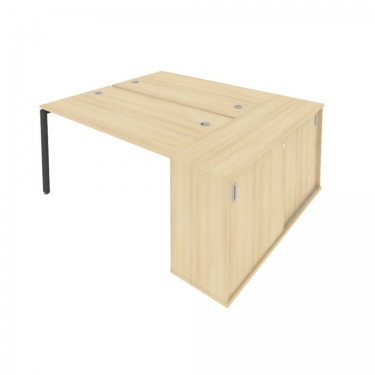 Рабочая станция с опорным шкафом-купе Рива Metal System Б.РС-СШК-1.3 Акация/Антрацит