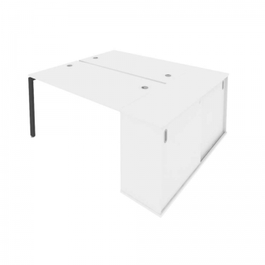 Рабочая станция с опорным шкафом-купе Рива Metal System Б.РС-СШК-1.3 Белый/Серый