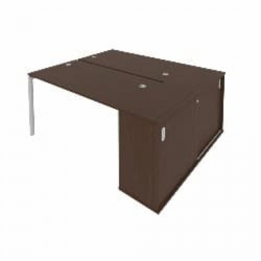 Рабочая станция с опорным шкафом-купе Рива Metal System Б.РС-СШК-1.3 Венге/Серый