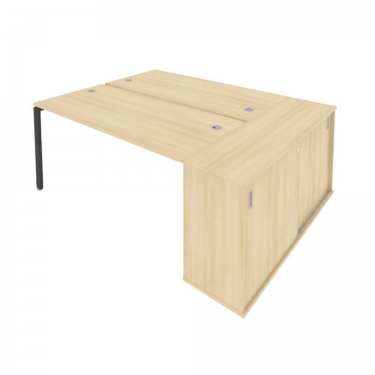 Рабочая станция с опорным шкафом-купе Рива Metal System Б.РС-СШК-1.4 Акация/Антрацит