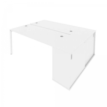 Рабочая станция с опорным шкафом-купе Рива Metal System Б.РС-СШК-1.4 Белый