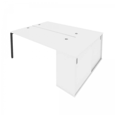 Рабочая станция с опорным шкафом-купе Рива Metal System Б.РС-СШК-1.4 Белый/Серый