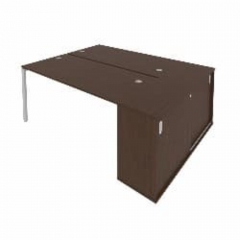 Рабочая станция с опорным шкафом-купе Рива Metal System Б.РС-СШК-1.4 Венге/Серый