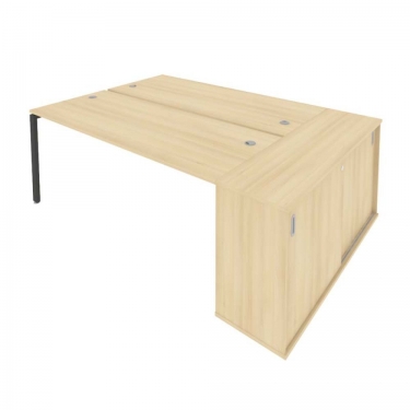 Рабочая станция с опорным шкафом-купе Рива Metal System Б.РС-СШК-1.5 Акация/Антрацит