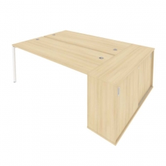 Рабочая станция с опорным шкафом-купе Рива Metal System Б.РС-СШК-1.5 Акация/Белый