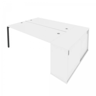 Рабочая станция с опорным шкафом-купе Рива Metal System Б.РС-СШК-1.5 Белый/Антрацит