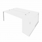 Рабочая станция с опорным шкафом-купе Рива Metal System Б.РС-СШК-1.5 Белый/Серый