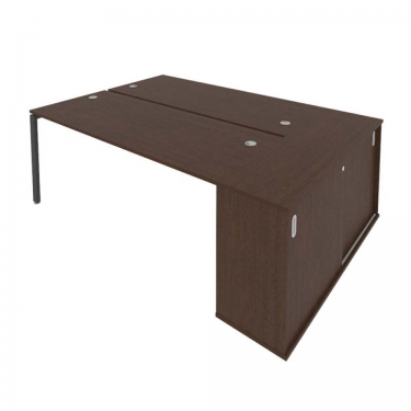 Рабочая станция с опорным шкафом-купе Рива Metal System Б.РС-СШК-1.5 Венге/Антрацит